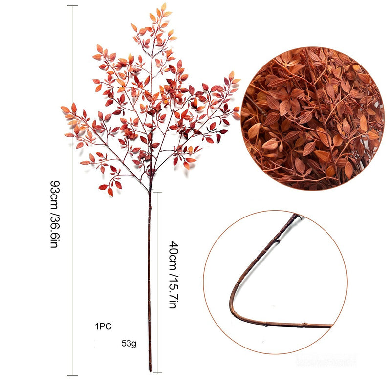Artificial Nandina Stem, Faux Heavenly Bamboo Berry Branch in Orange, Autumn or Green, Vase Filler for Wedding & Home Decor