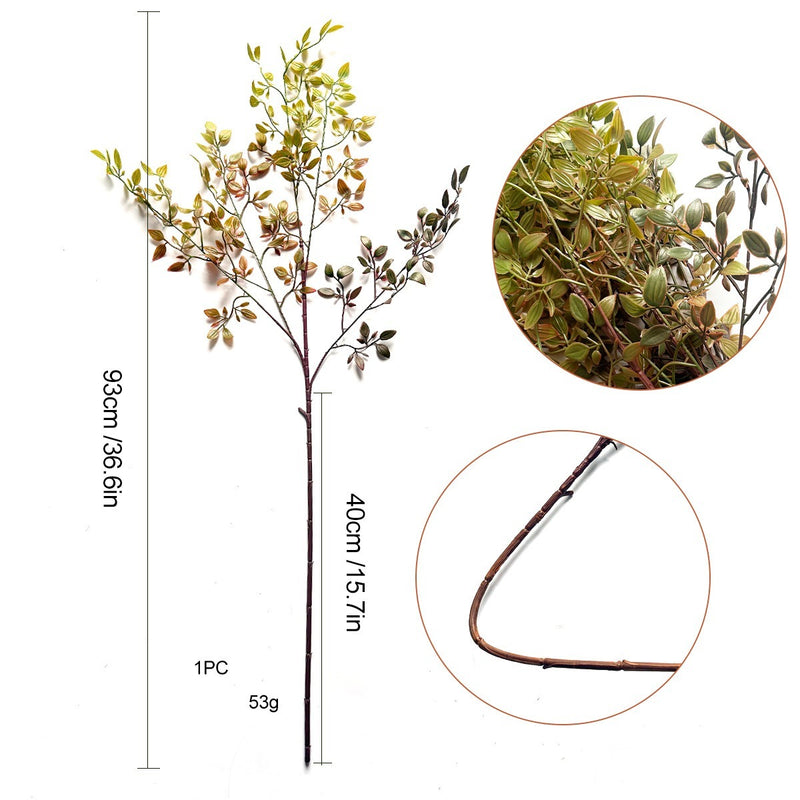 Artificial Nandina Stem, Faux Heavenly Bamboo Berry Branch in Orange, Autumn or Green, Vase Filler for Wedding & Home Decor