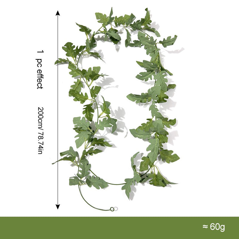 Artificial Chrysanthemum Leaf Garland Vine, Faux Silk Greenery Hanging Vine, Bendable Stems for Wedding, Home & Holiday Decor