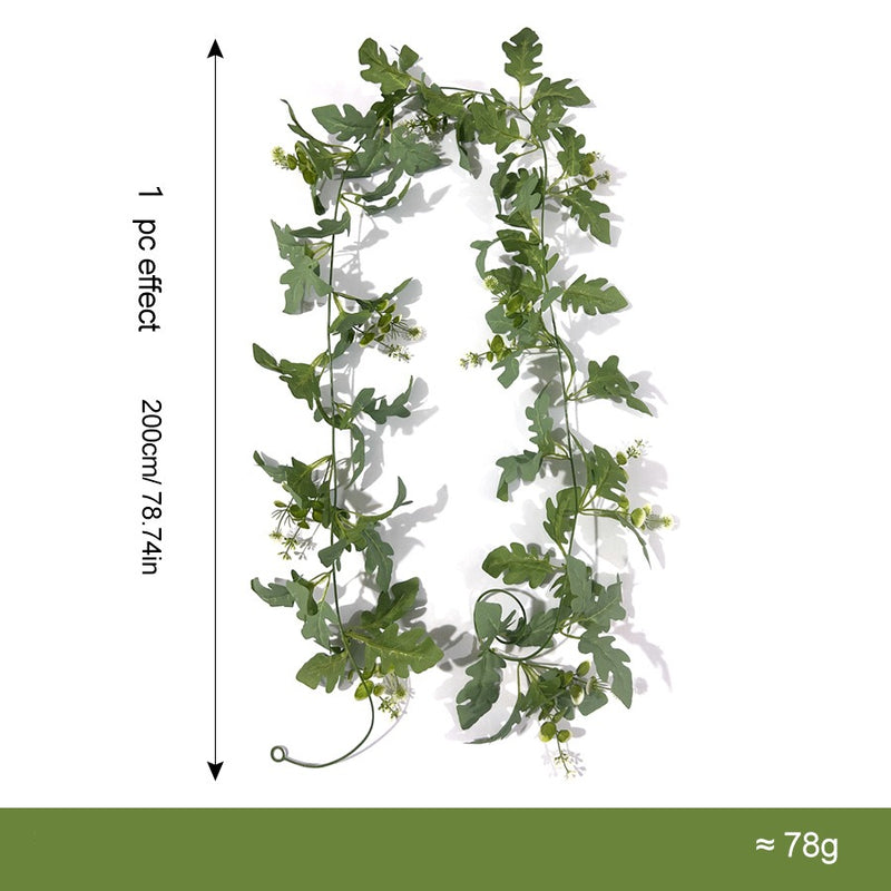 Artificial Chrysanthemum Leaf Garland Vine, Faux Silk Greenery Hanging Vine, Bendable Stems for Wedding, Home & Holiday Decor