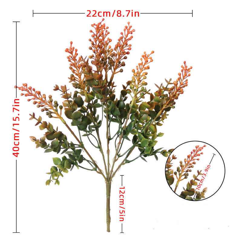 Artificial Eucalyptus Bush, 16" Tall, UV-Resistant for Indoor & Outdoor Use