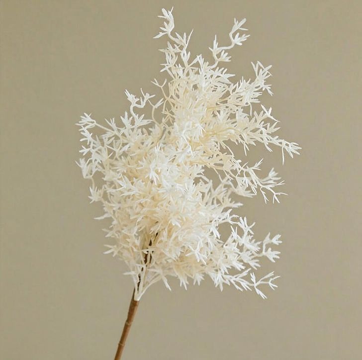 Artificial Frosted Misty Grass Bush, Faux Oncidium Filler Stem for Vases, Wedding Centerpieces & Home Decor