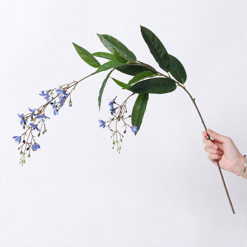 Artificial Jasmine Bush, Long Trailing Faux Jasmine Branches with PU Blooms, Indoor Floor Vase Filler for Wedding, Home Decor