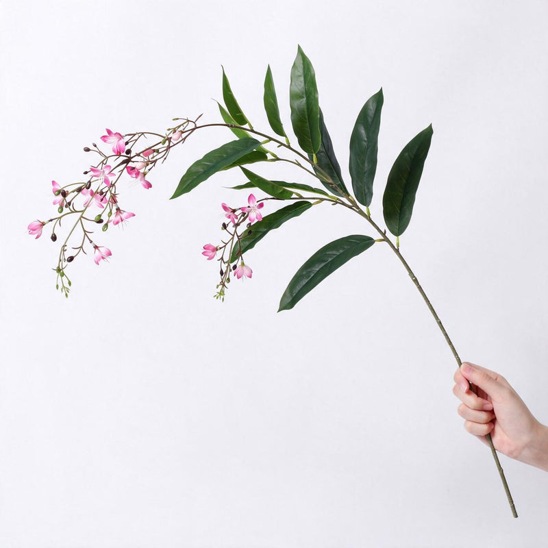 Artificial Jasmine Bush, Long Trailing Faux Jasmine Branches with PU Blooms, Indoor Floor Vase Filler for Wedding, Home Decor