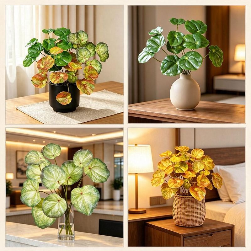 Artificial Mirror Leaf Pothos Bush, 12 Leaves, Plastic Greenery Stem for Vases, Home Decor, Weddings & Hotel Displays