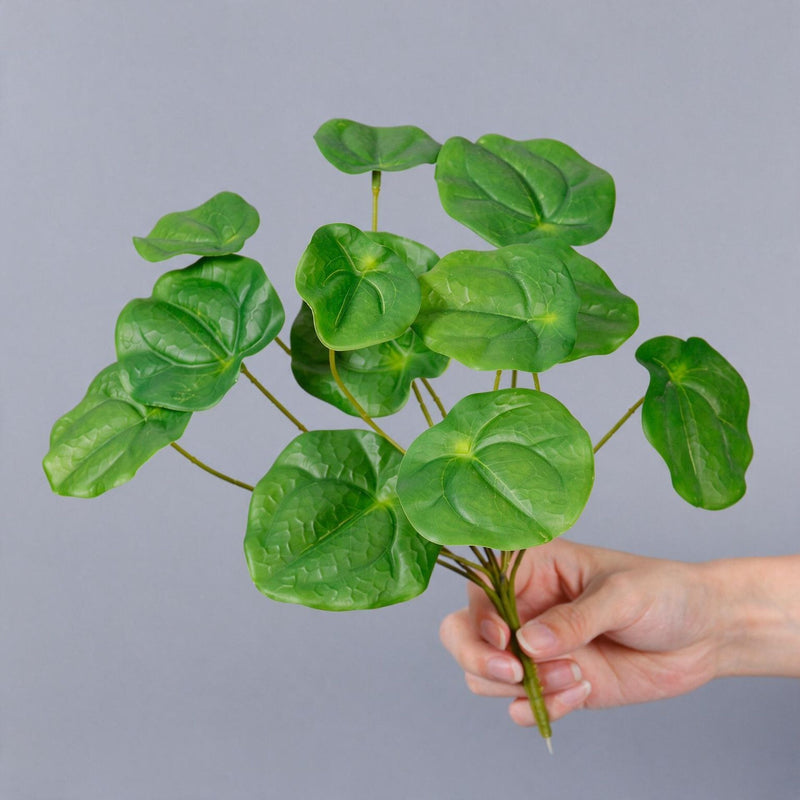 Artificial Mirror Leaf Pothos Bush, 12 Leaves, Plastic Greenery Stem for Vases, Home Decor, Weddings & Hotel Displays
