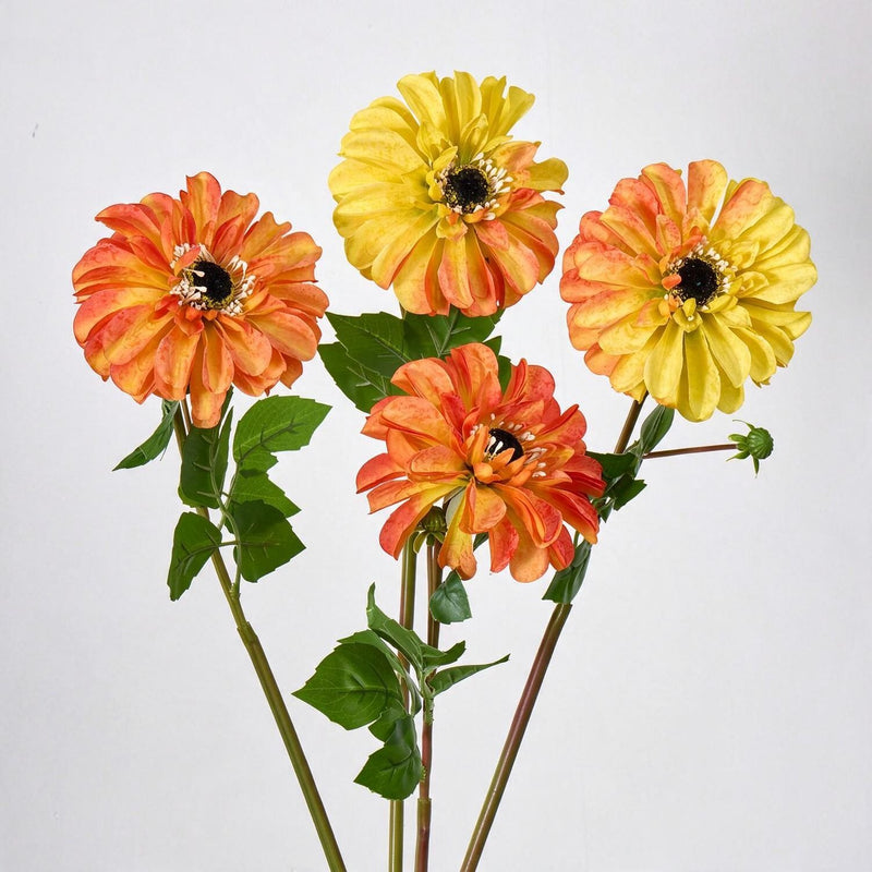 Artificial Chrysanthemum Single Stem, 1 Large Bloom, Faux Silk Fabric, for Wedding Bouquets, Vase Arrangements & Home Decor