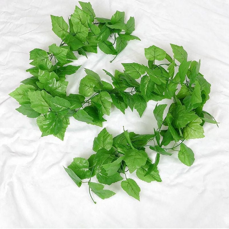 Artificial Grape Leaf Garland Vine, 79 in Faux Greenery with 66 Leaves, Trailing Vine for Garden Swing, Balcony, Patio & Home Decor