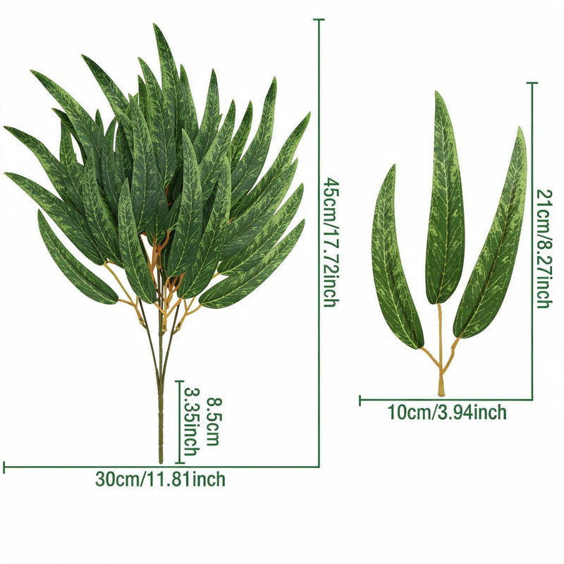 Artificial Eucalyptus Leaf Bush, Autumn Faux Eucalyptus Greenery Stem for Wedding Floral Arrangements, Vase Filler & Home Decor