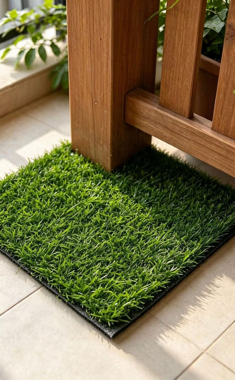 Artificial Grass Mat Square Turf Tile, Green Faux Grass Sheet, Nordic Style, for DIY Displays, Window Decor & Weddings