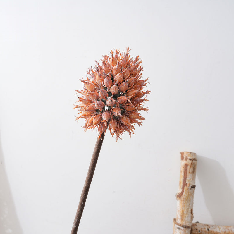 Artificial Bromeliad Fruit Stem, Single Stem Faux Allium Ball Flower, Modern Home, Wedding & Event Decor