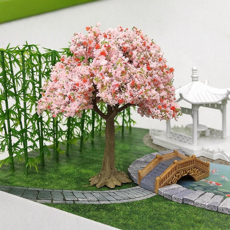 Artificial Peach Blossom Tree Pick, Plastic Cherry Blossom Bunch for S ...