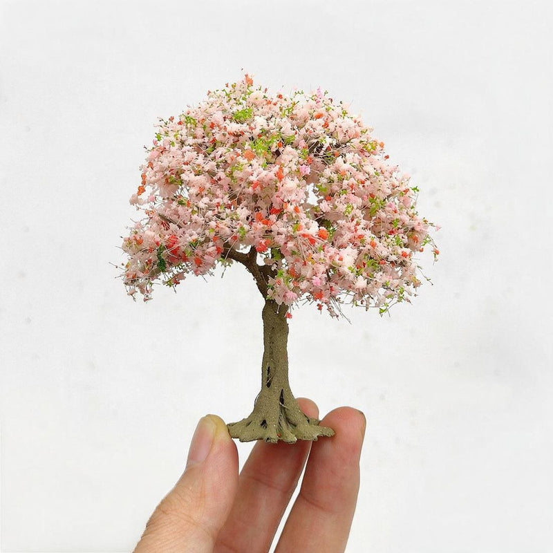 Artificial Peach Blossom Tree Pick, Plastic Cherry Blossom Bunch for Spring Decor, Miniature Scenery, DIY Displays & Window Styling