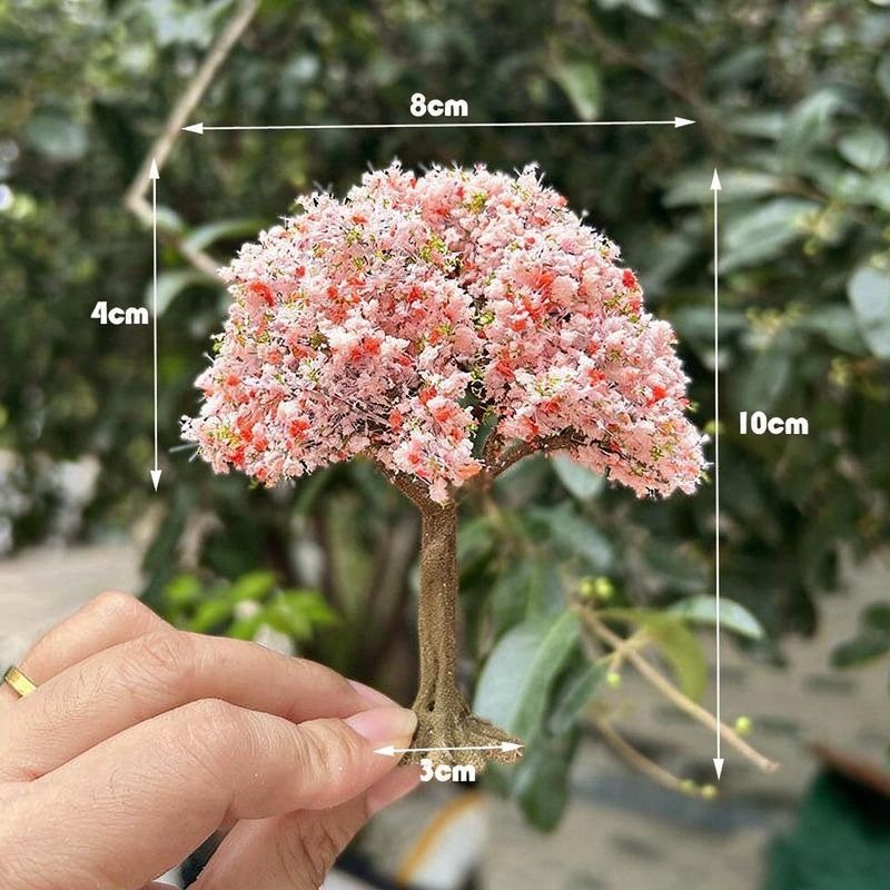 Artificial Peach Blossom Tree Pick, Plastic Cherry Blossom Bunch for Spring Decor, Miniature Scenery, DIY Displays & Window Styling