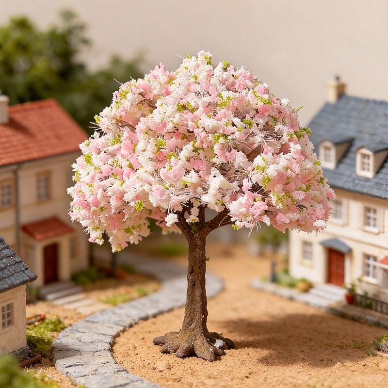 Artificial Peach Blossom Tree Pick, Plastic Cherry Blossom Bunch for S ...