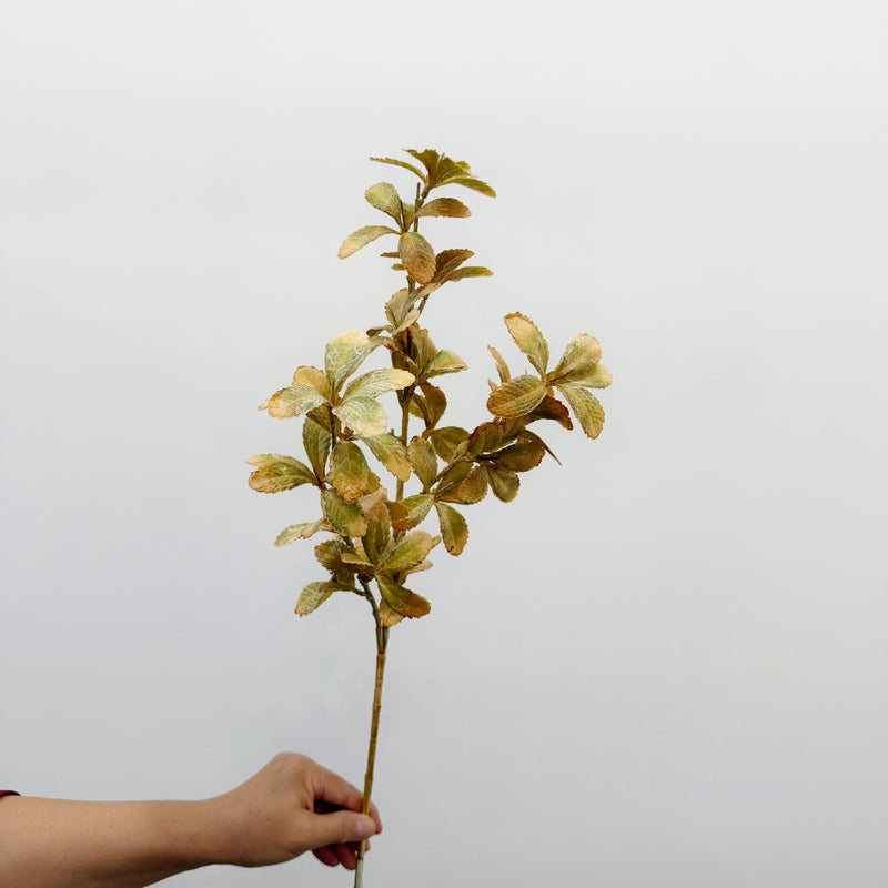 Artificial Eucalyptus-Style Leaf Bush, Autumn Tone Faux Greenery Pick, Plastic Filler Foliage for Wedding, Vase and Home Decor