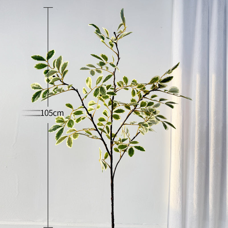 Artificial Russian Olive Leaf Branch Bush, Autumn Faux Foliage, PE Plastic, Indoor Outdoor, Vase Filler & Window Display Decor