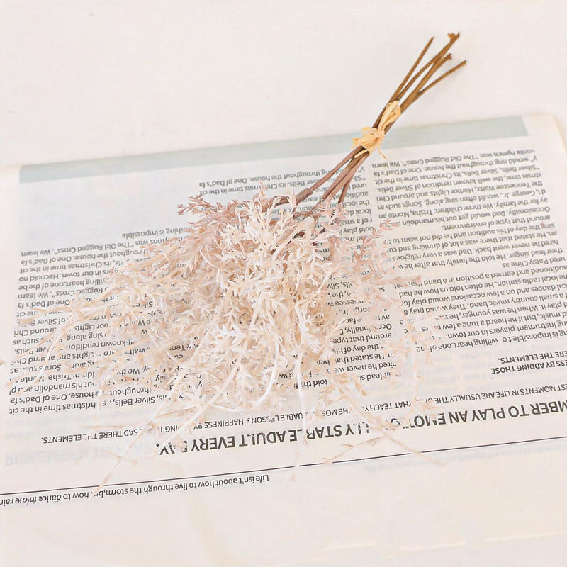 Frosted Rime Artificial Flower Bouquet, Set of 5 Stems, Faux Plastic Filler Sprigs for Wedding, Vase & Home Decor