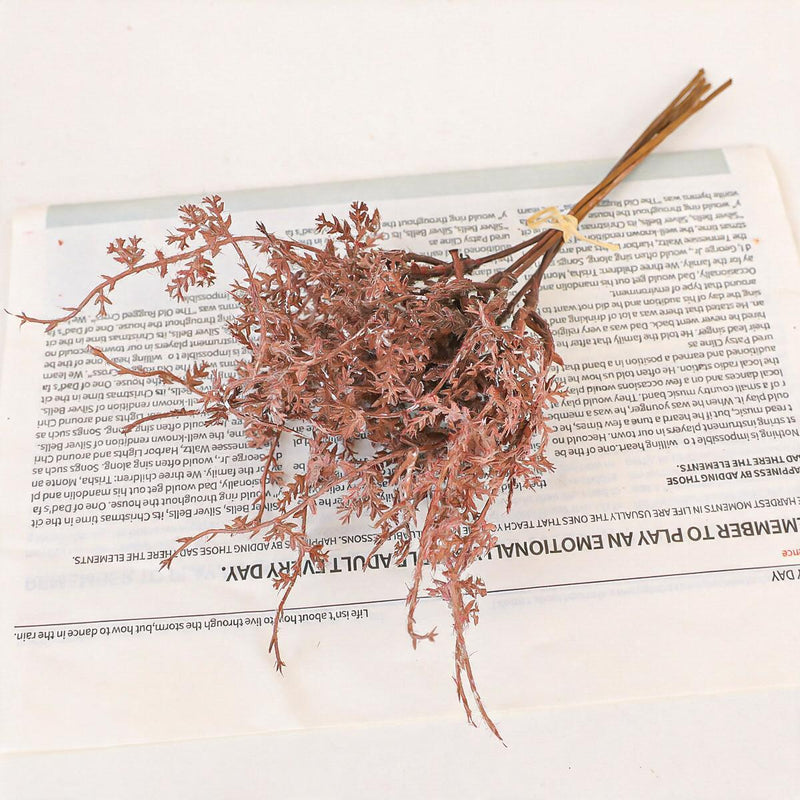 Frosted Rime Artificial Flower Bouquet, Set of 5 Stems, Faux Plastic Filler Sprigs for Wedding, Vase & Home Decor