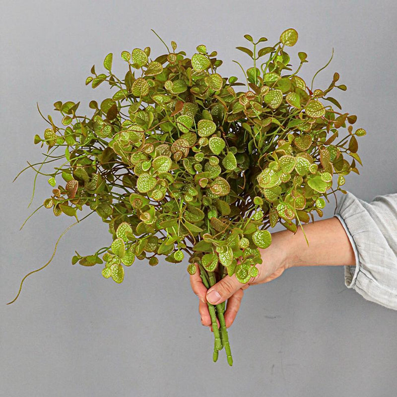 Artificial Eucalyptus & Dimple Grass Bush, Plastic Persian Grass Greenery Stem for Vases, Wall Décor & Home Styling