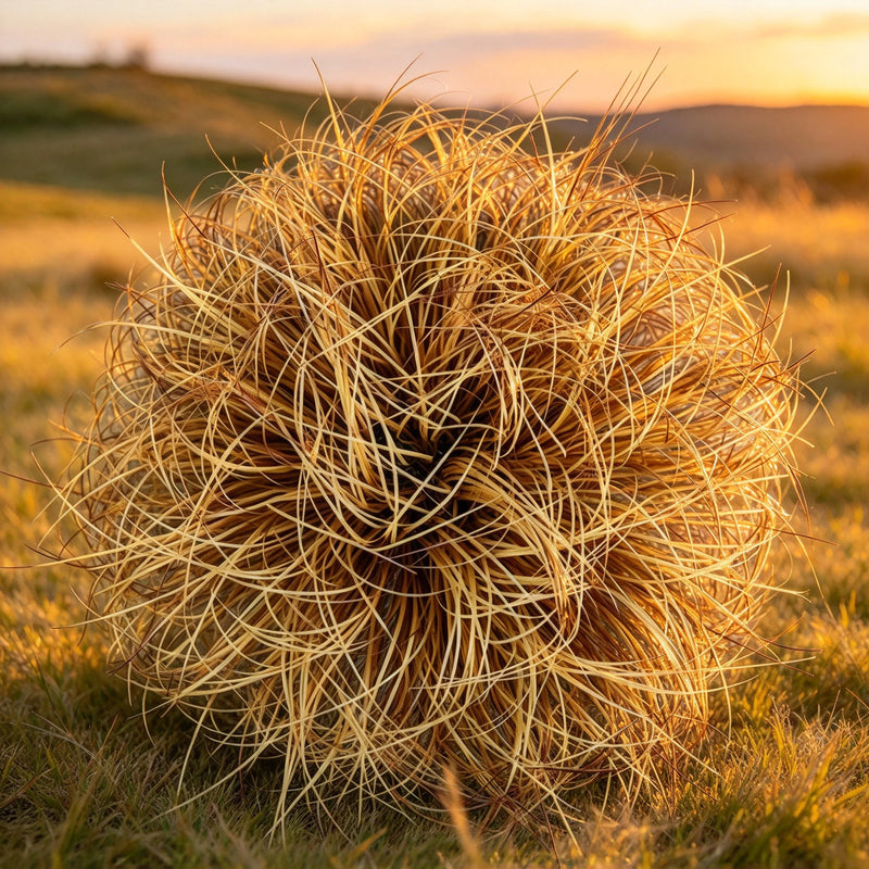 Artificial Foxtail & Onion Grass Clump with Base, Single Dried-Look Faux Grass Plant for Home, Storefront Display