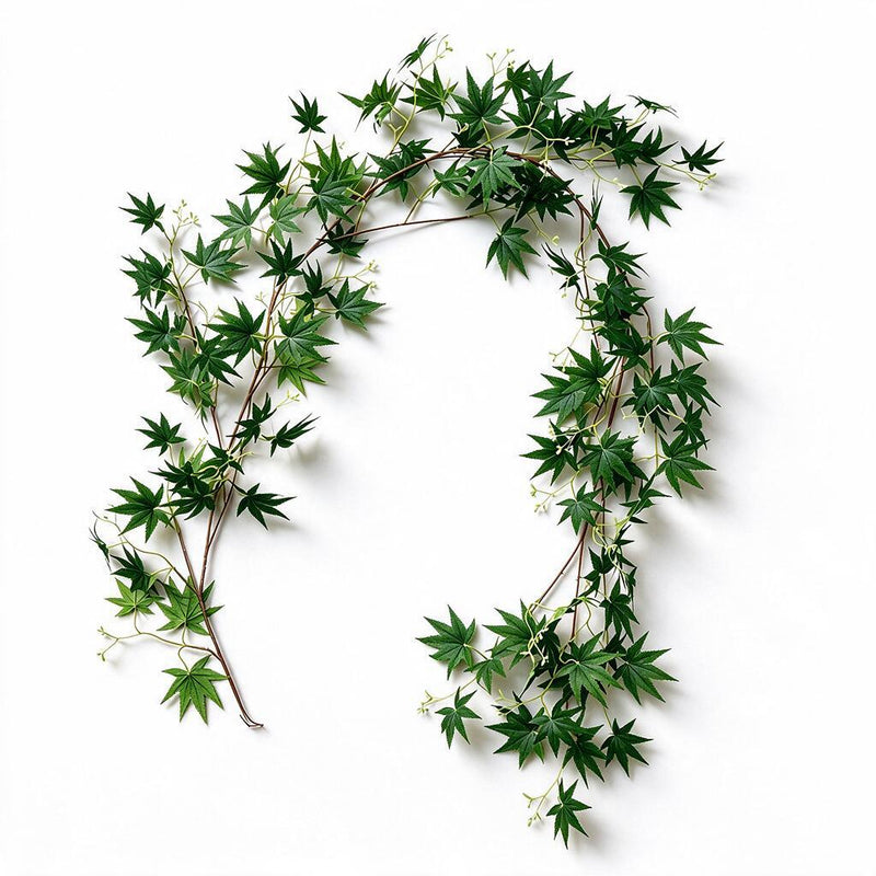 Artificial Maple Leaf Vine Garland, Trailing Faux Red & Green Maple Greenery, Indoor Home Decor, Wedding & Fall Decor