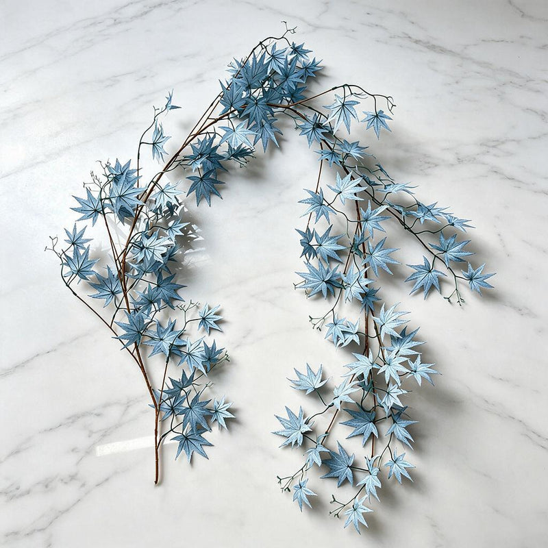 Artificial Maple Leaf Vine Garland, Trailing Faux Red & Green Maple Greenery, Indoor Home Decor, Wedding & Fall Decor