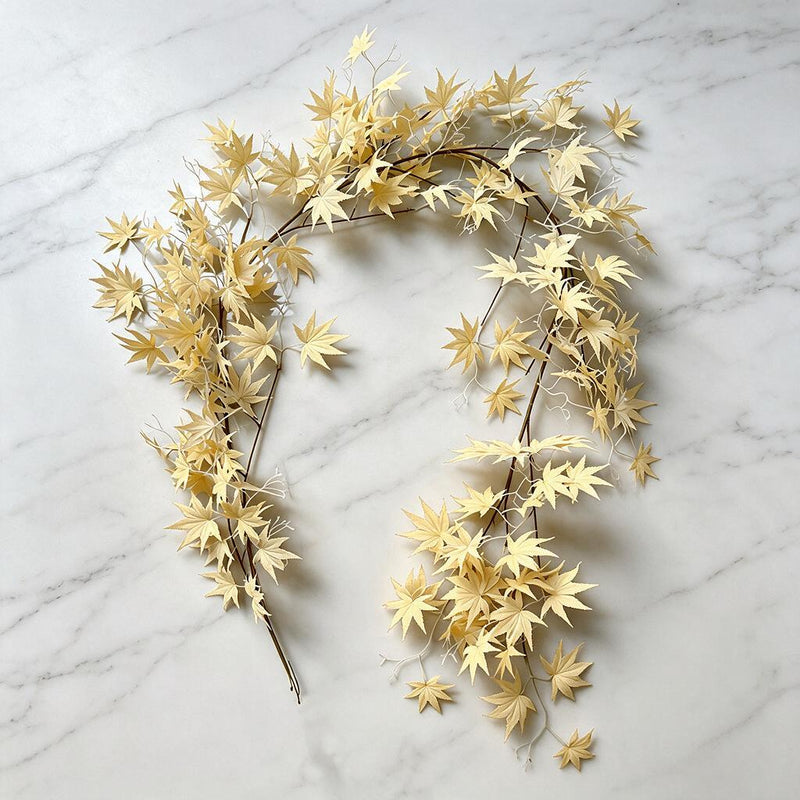 Artificial Maple Leaf Vine Garland, Trailing Faux Red & Green Maple Greenery, Indoor Home Decor, Wedding & Fall Decor
