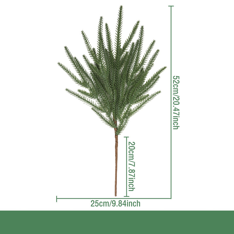 Artificial Pine Needle Stem, Faux Evergreen Conifer Branch, Bendable Stem for Christmas, Holiday Decor & Wedding Displays