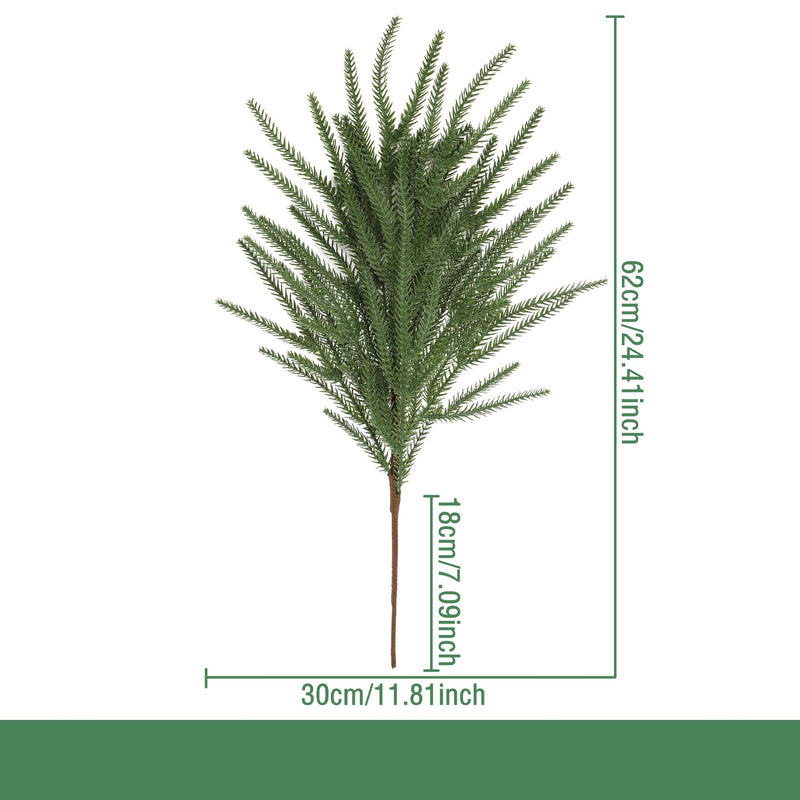 Artificial Pine Needle Stem, Faux Evergreen Conifer Branch, Bendable Stem for Christmas, Holiday Decor & Wedding Displays