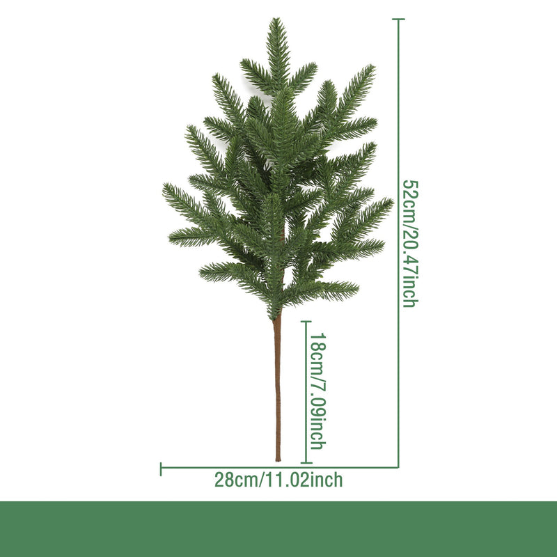 Artificial Pine Needle Stem, Faux Evergreen Conifer Branch, Bendable Stem for Christmas, Holiday Decor & Wedding Displays