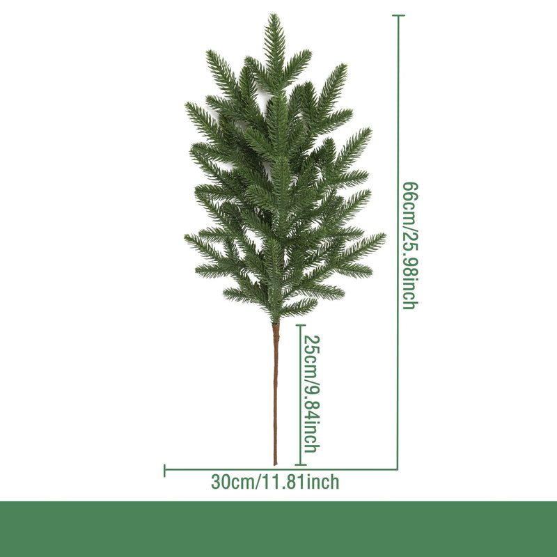 Artificial Pine Needle Stem, Faux Evergreen Conifer Branch, Bendable Stem for Christmas, Holiday Decor & Wedding Displays