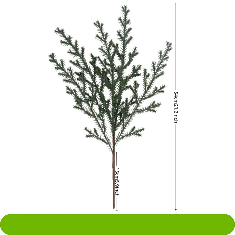 Artificial Pine Needle Stem, Faux Evergreen Conifer Branch, Bendable Stem for Christmas, Holiday Decor & Wedding Displays