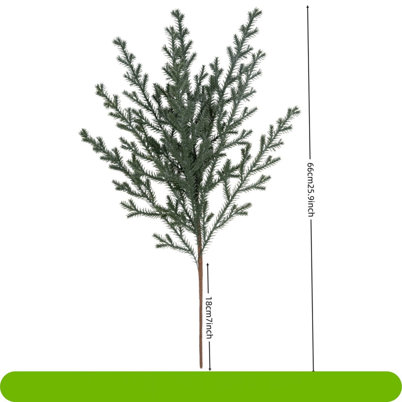 Artificial Pine Needle Stem, Faux Evergreen Conifer Branch, Bendable Stem for Christmas, Holiday Decor & Wedding Displays