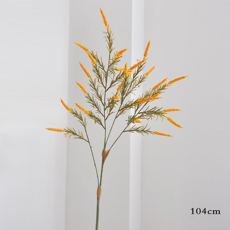 Artificial Sage & Foxtail Grass Stem, Soft PVC Faux Greenery Spray in Orange or Red, Bendable Stem for Fall Decor, Wedding & Vase Arrangements