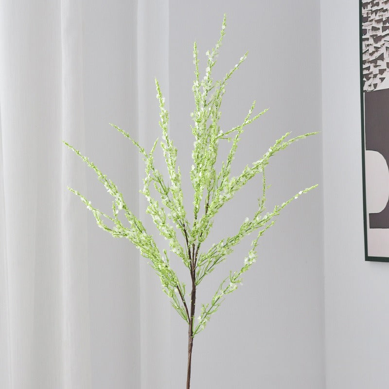 Artificial Snowball Willow Branch, Single Stem Faux Spiraea in White, Silk-Like Fabric, for Wedding, Vase & Home Decor