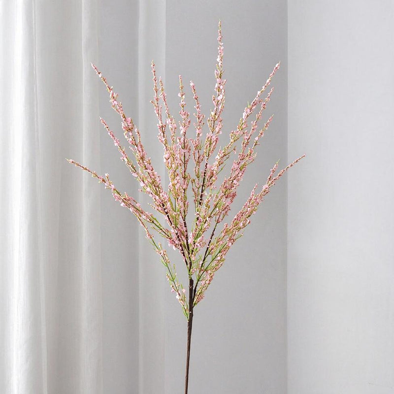 Artificial Snowball Willow Branch, Single Stem Faux Spiraea in White, Silk-Like Fabric, for Wedding, Vase & Home Decor