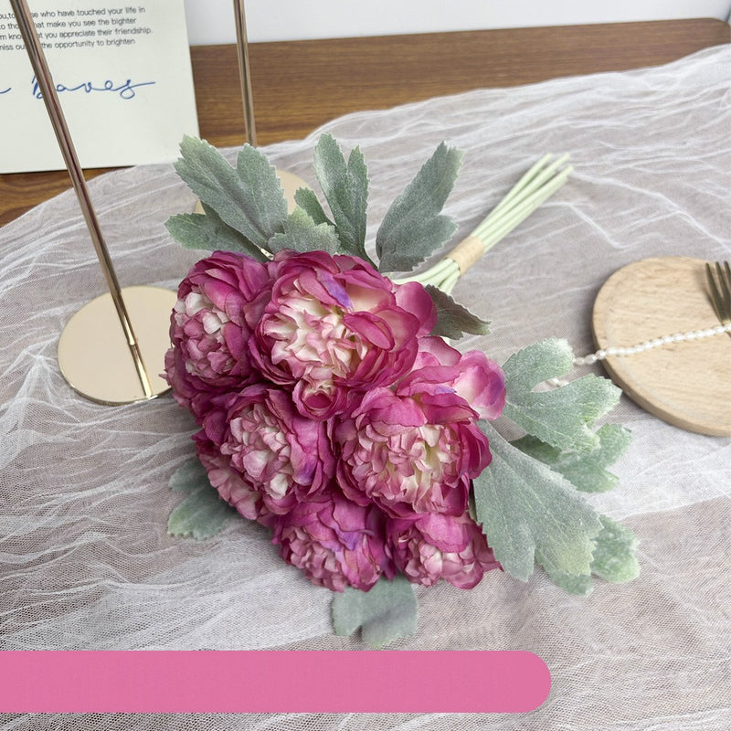 Artificial Lotus Flower Bouquet, 8-Stem Hand-Tied Bunch, 13" Tall Faux Silk Florals for Weddings, Home Decor, Centerpieces