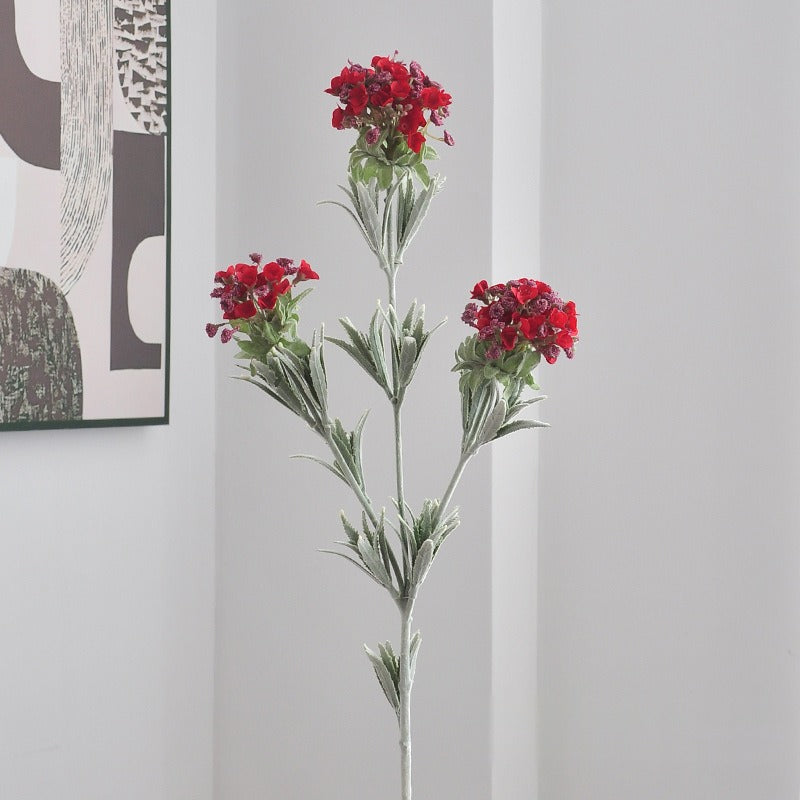 Artificial Hydrangea Snowball Flower Stem, Single Stem with 3 Blooms, 31" Tall, Silk-Like Fabric, for Home Decor, Wedding Centerpieces, Commercial Displays