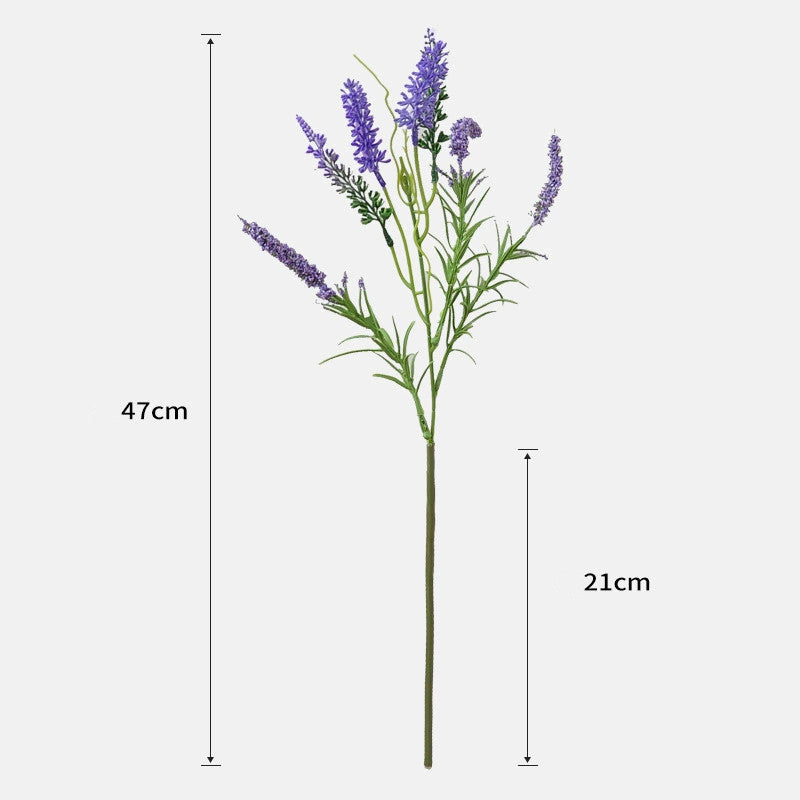 Lavender Artificial Flowers, Set of 6 Stems with 36 Blooms, 19" Tall, Faux Silk for Home Decor, Weddings & Events