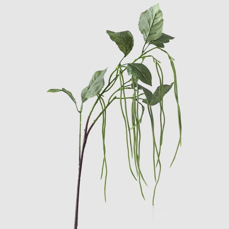 Artificial Green Bean Vine Stem, 37" Long Faux Foliage for Home Decor, Weddings & Events, Set of 15 Realistic Leaves