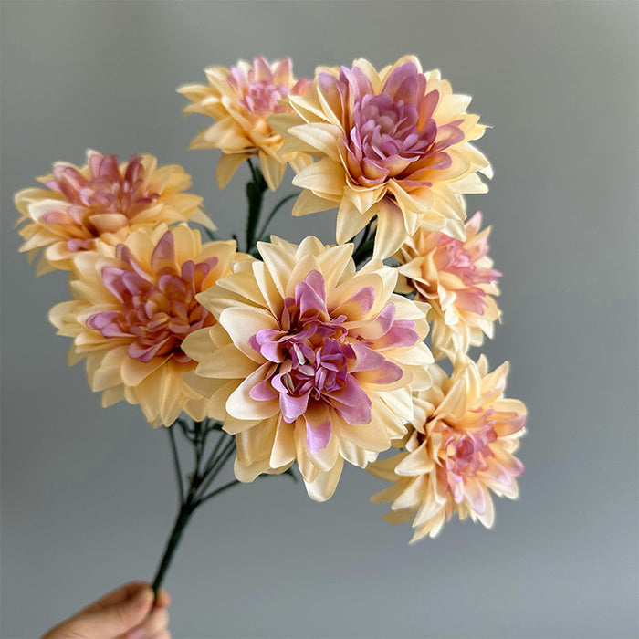 Bulk 10Pcs 17.7" Dahlia Bouquet Bushes 7 Stems Silk Turquoise Flowers Artificial Wholesale