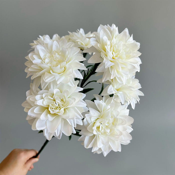 Bulk 10Pcs 17.7" Dahlia Bouquet Bushes 7 Stems Silk Flowers Artificial Wholesale