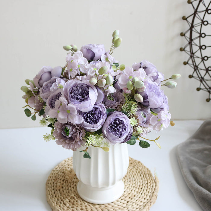 Bulk 12" Peony Bouquet Artificial Silk Flowers For Wedding Centerpieces Wholesale