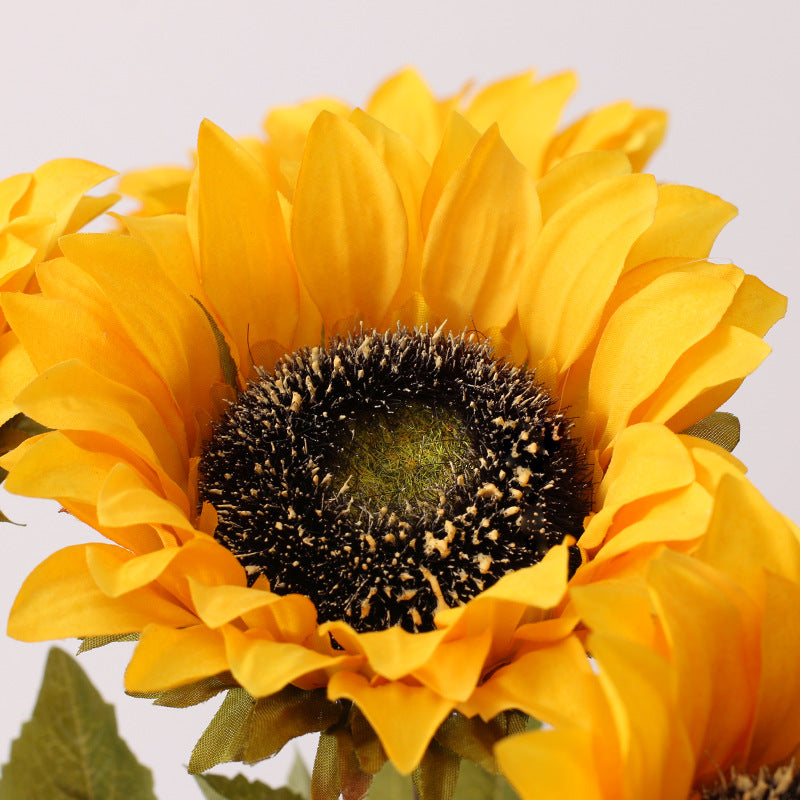 Bulk 17" Retro Sunflowers Stems Vintage Silk Flowers Wholesale