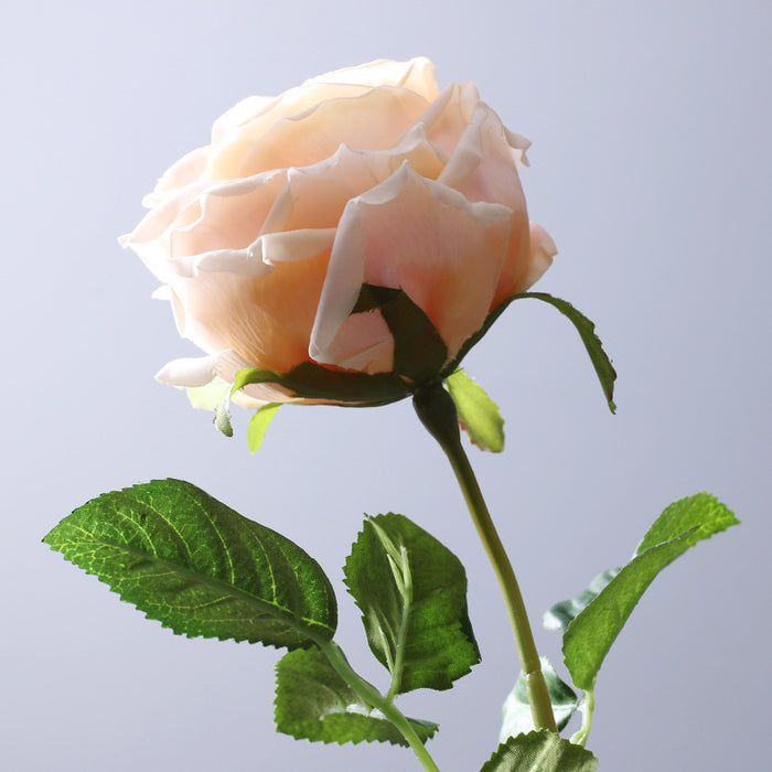 Venta al por mayor de flores artificiales de tacto Real de tallo de flores rosas de 17 "a granel 