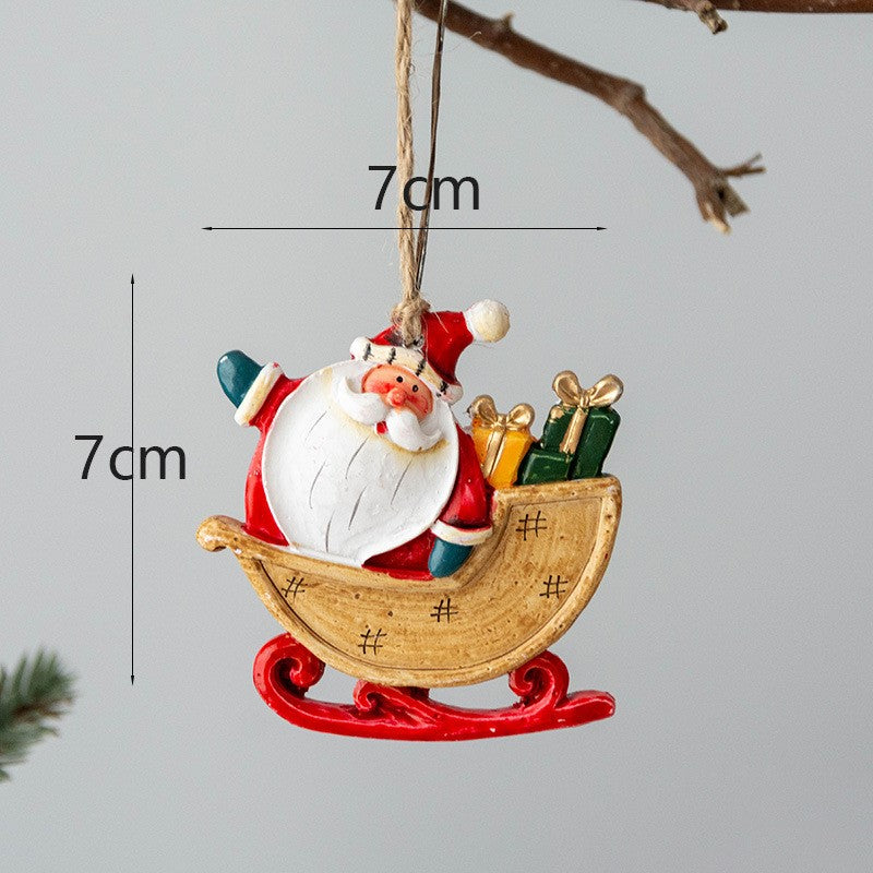 Pendentif en forme de traîneau du Père Noël en vrac, ornement suspendu pour arbre de Noël, décoration de fête du Nouvel An, vente en gros