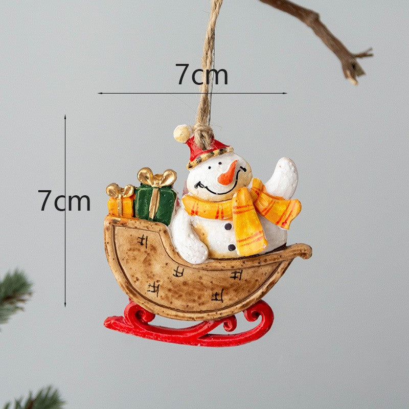 Pendentif en forme de traîneau du Père Noël en vrac, ornement suspendu pour arbre de Noël, décoration de fête du Nouvel An, vente en gros