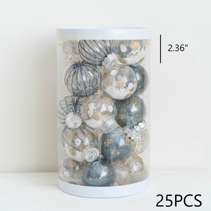 Bulk Blue Series Glitter Christmas Balls Set Hanging Ornaments for Christmas Tree Home Decor Wholesale