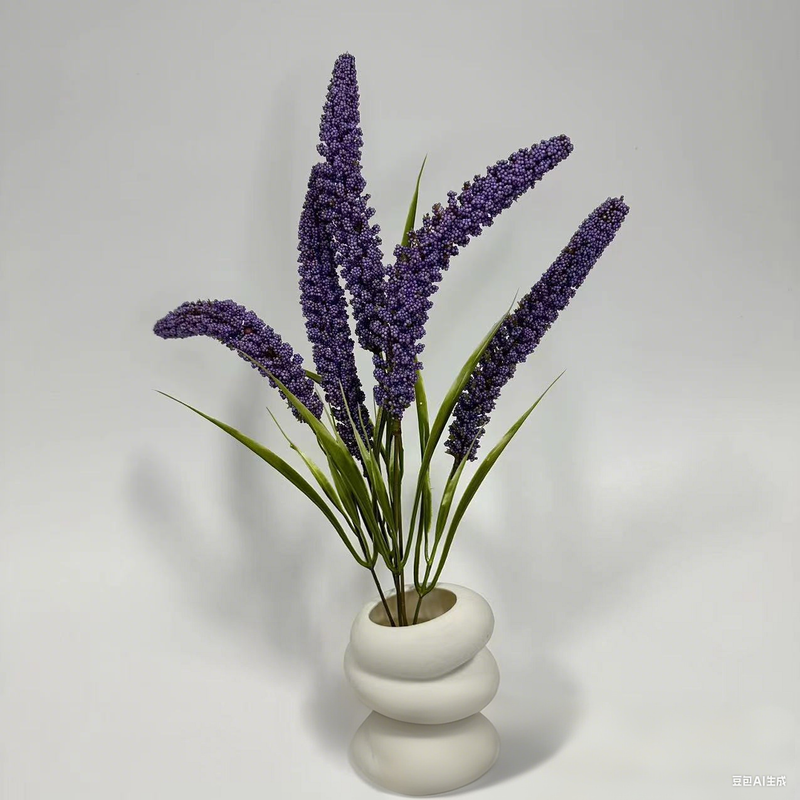 18.5-Inch Artificial Sage Flowers, Realistic Fake Sage Stems with Greenery, Faux Sage for Tall Vase Arrangements, Home Decor, Wedding Backdrops